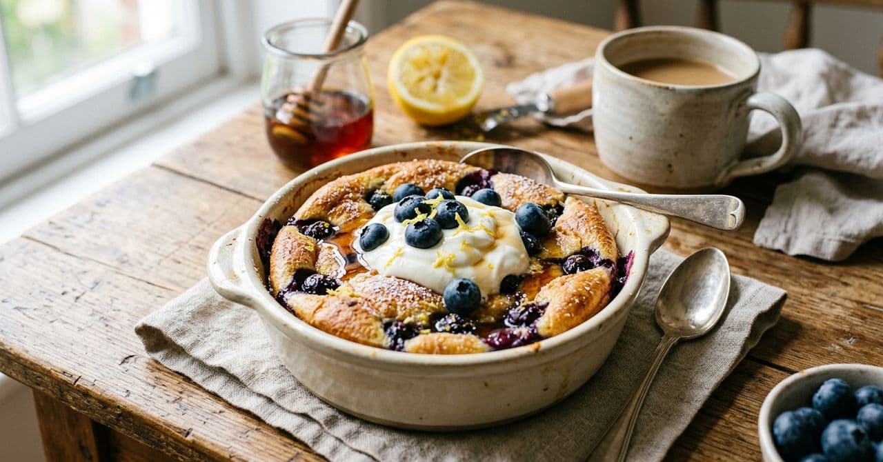 Baked Blueberry Pancakes by myBMI. Our chef and wellness expert guides you in making this high protein treat!