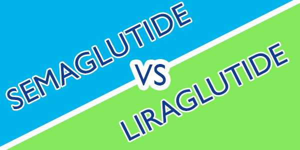 A graphic that reads semaglutide vs liraglutide.
