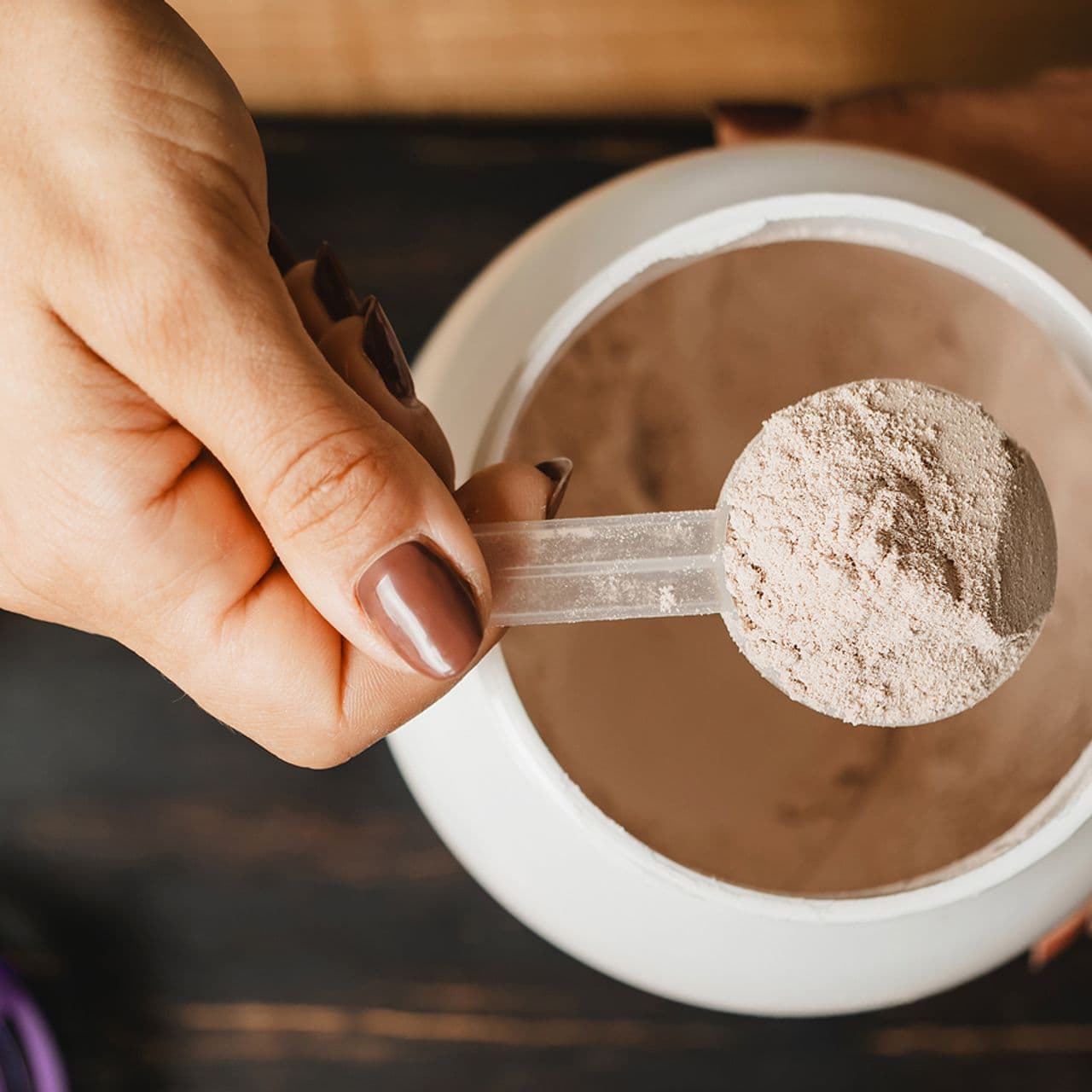 An image showcasing a protein shake