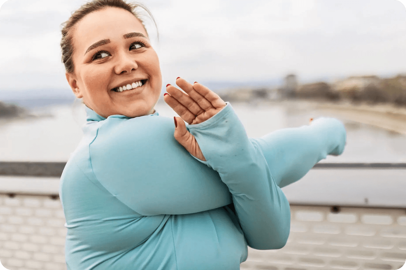 A woman preparing to do more movement with myBMI