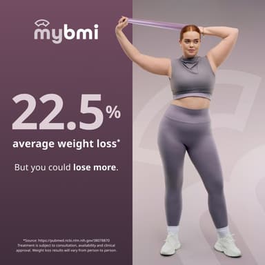 Thumbnail 3: An image of a woman showcasing that you can lose up to 25% of your weight with myBMI