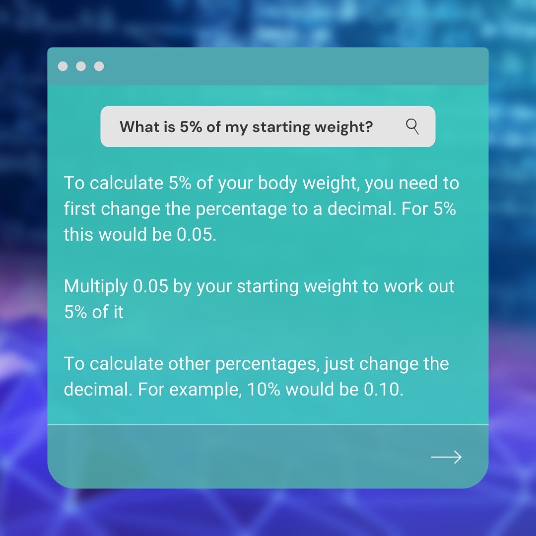 weight loss calculation