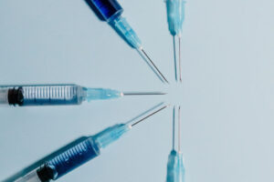 inject needles close up