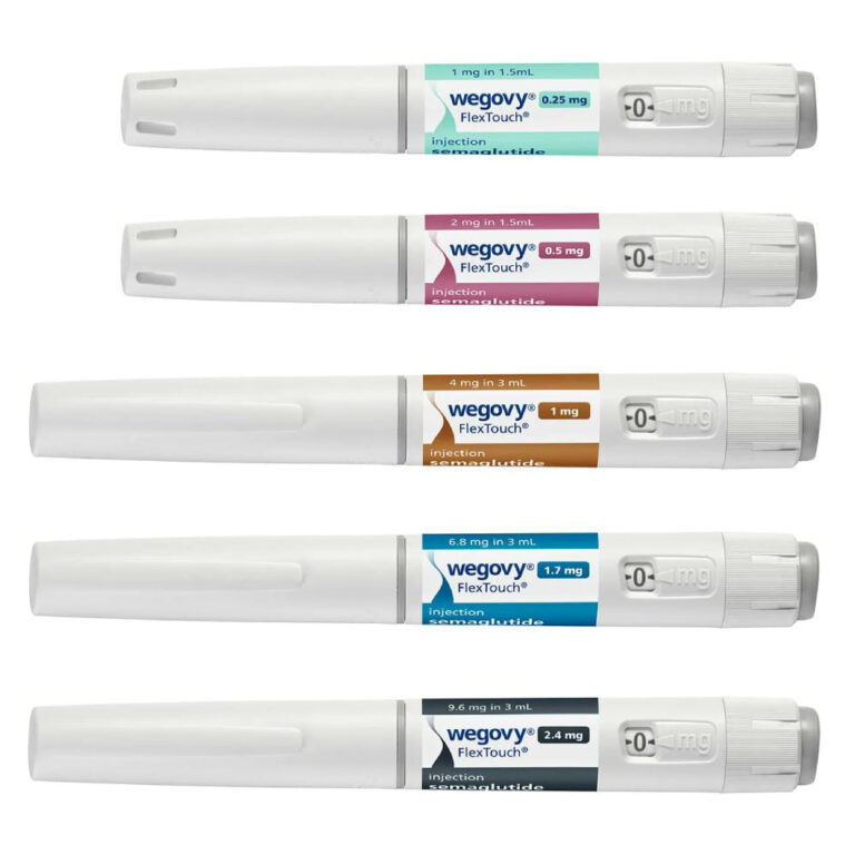 Wegovy pens in different strengths
